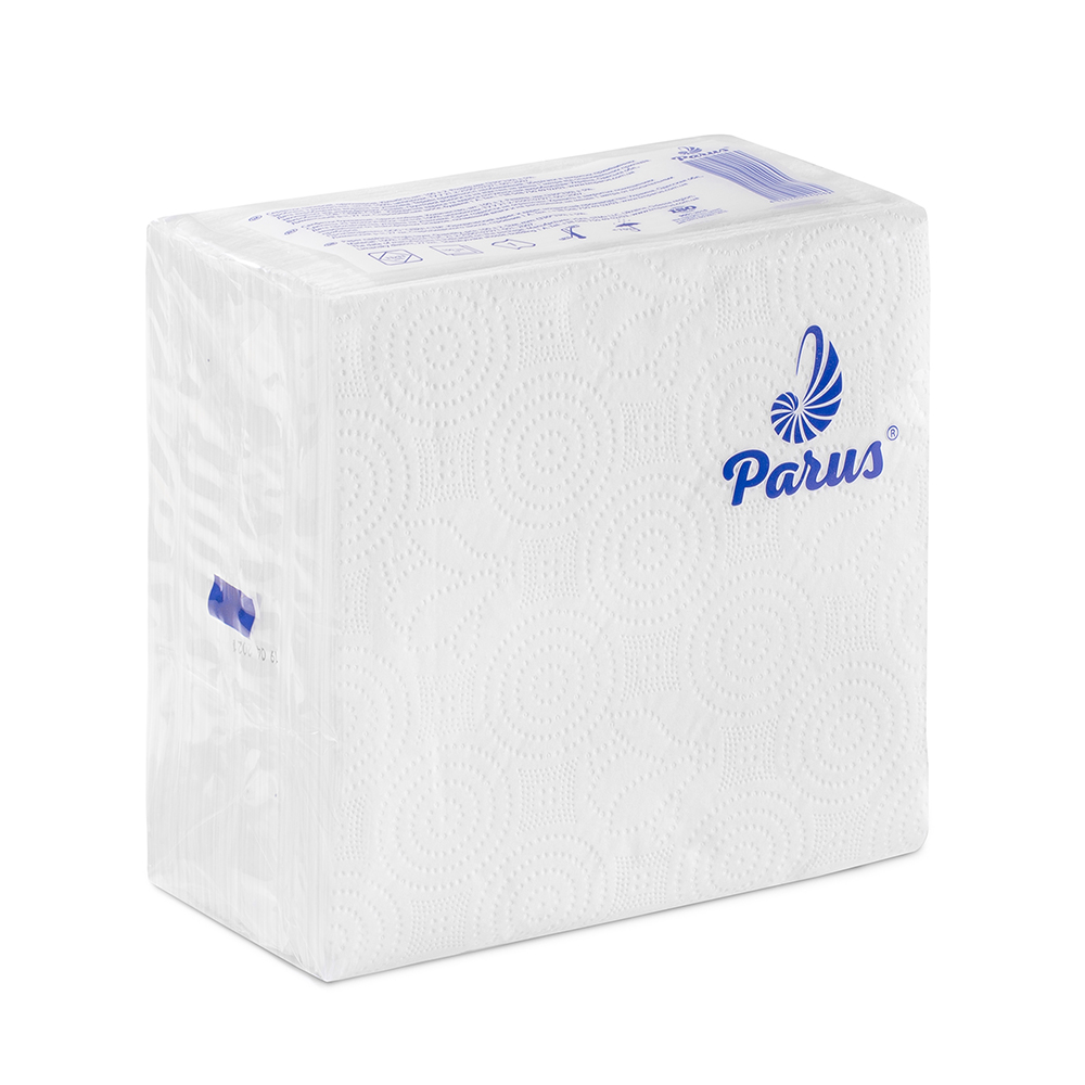 Серветки столові паперові 33х33 см, 100 шт., в п/п упаковці, білі Parus NP301